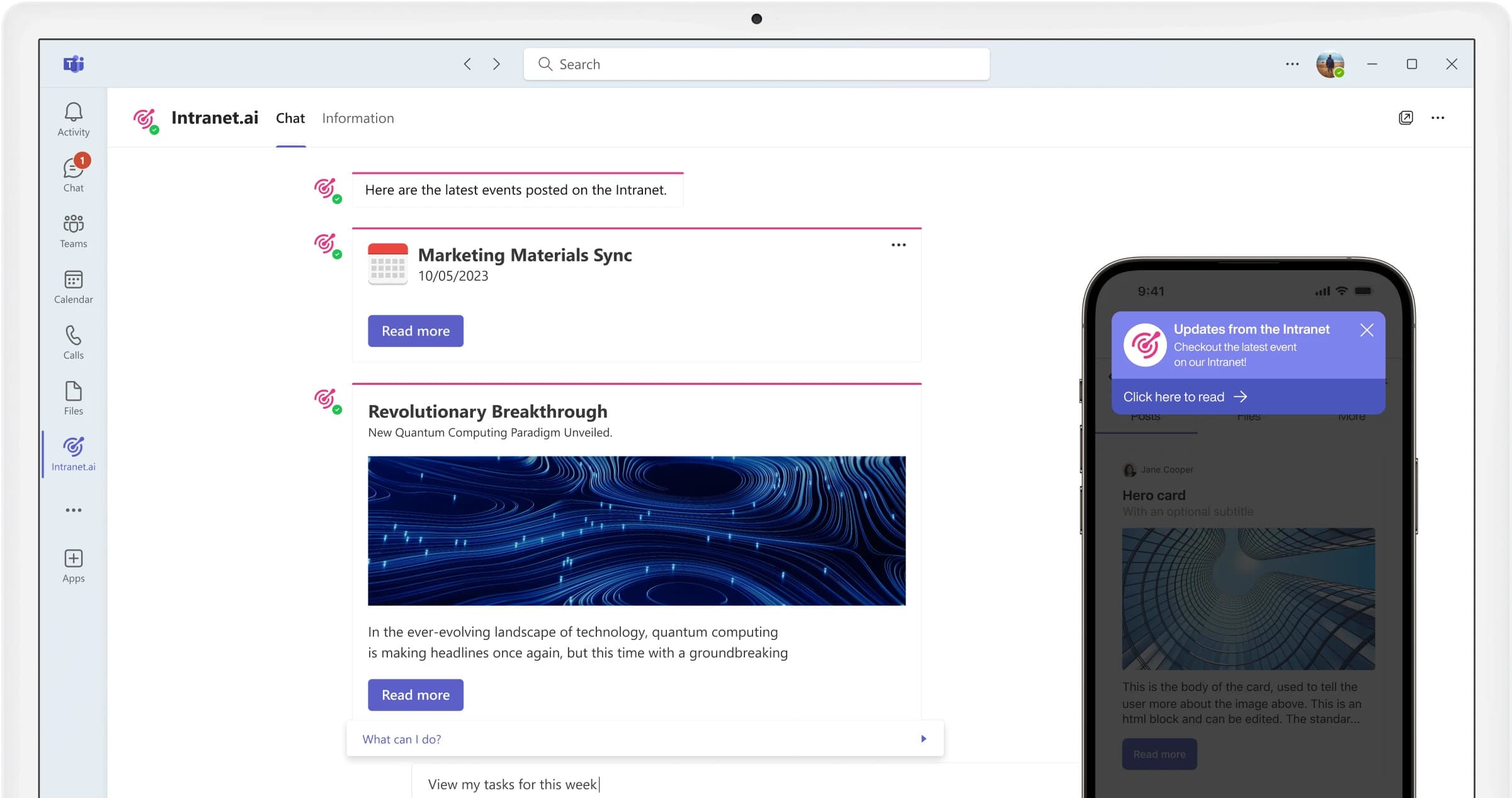 Push notifications via Teams for the SharePoint intranet by intranet.ai
