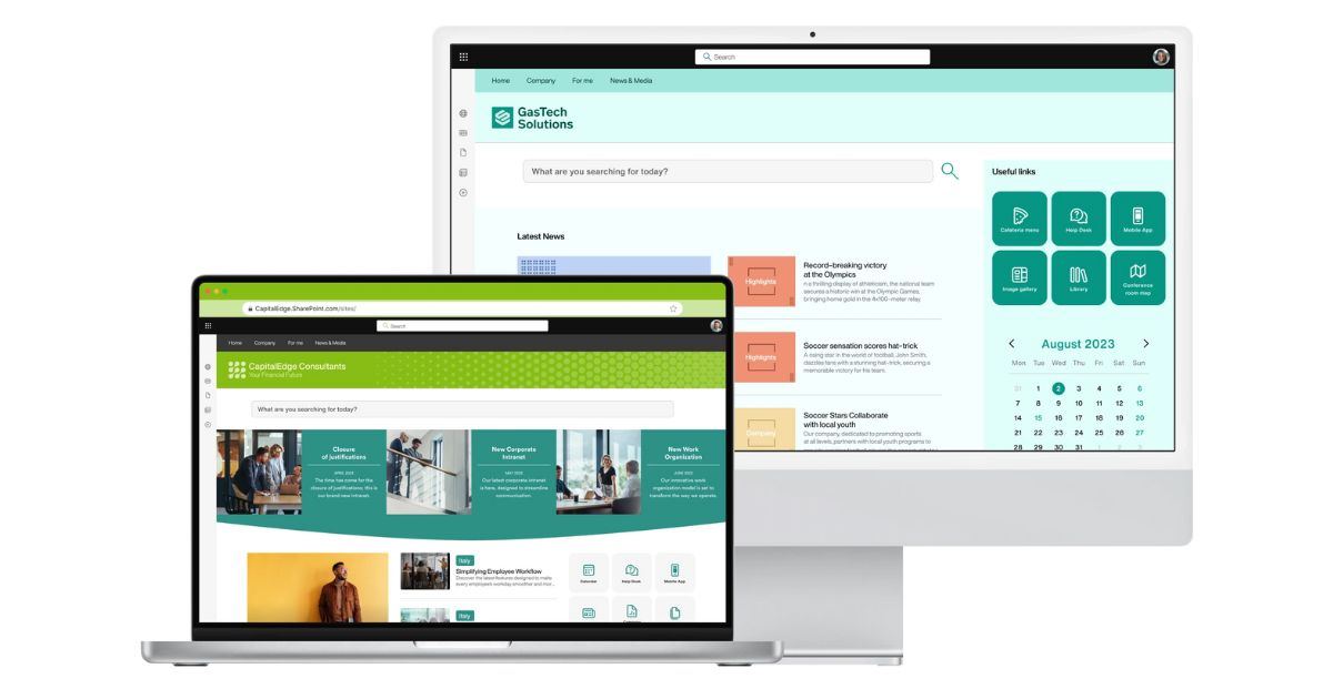 Example of a SharePoint intranet created with intranet.ai