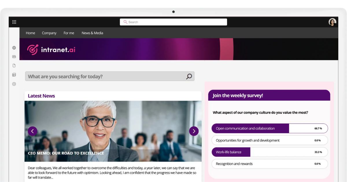 Creating quizzes and quick polls in the intranet SharePoint of intranet.ai