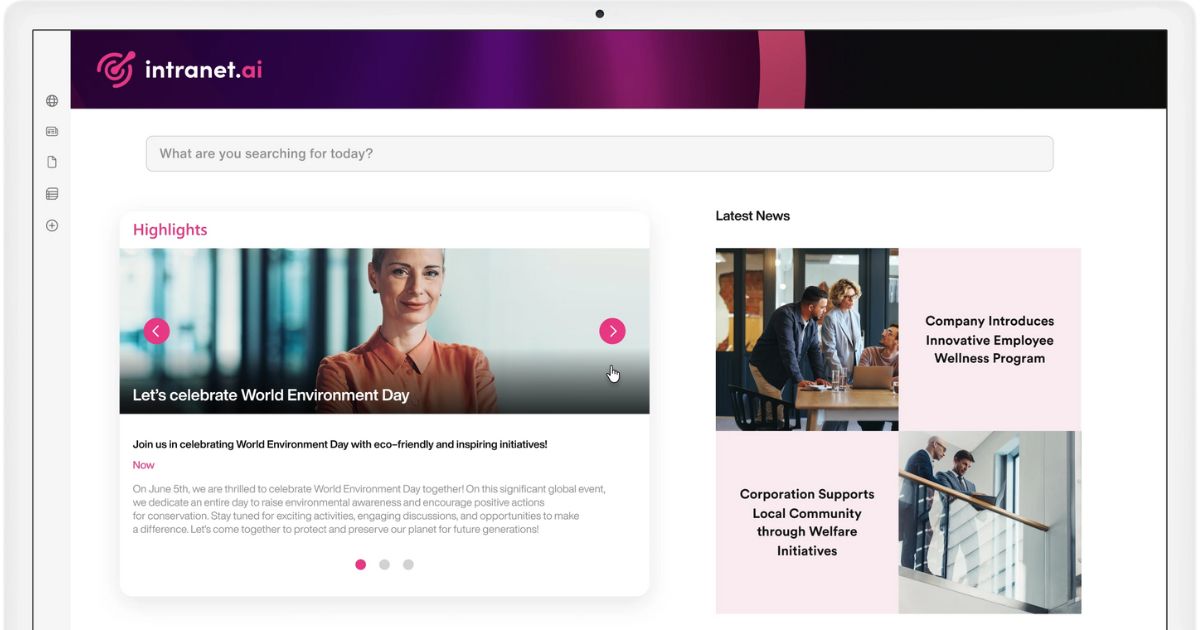 Web part to promote company news on the SharePoint intranet of intranet.ai
