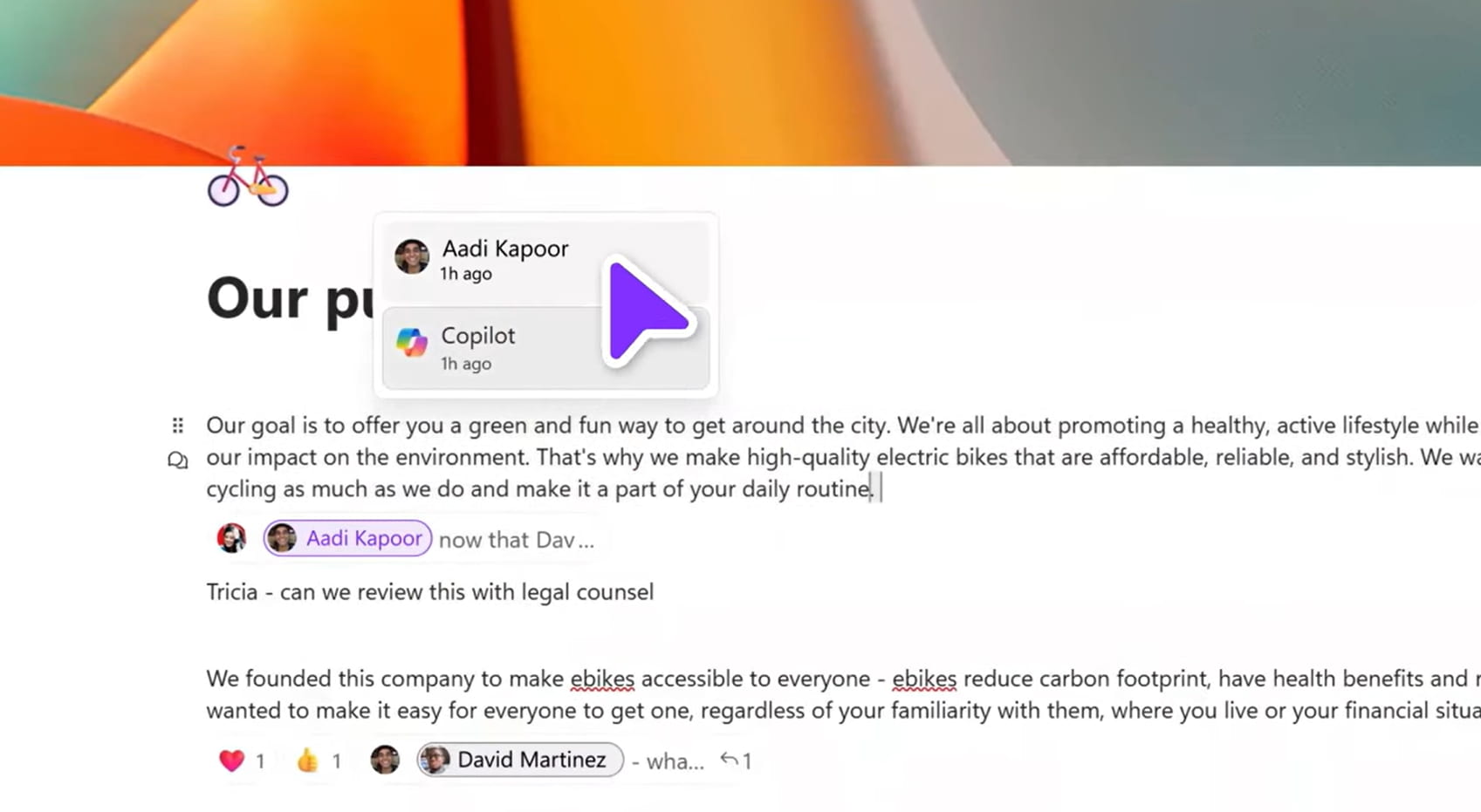 Monitoring changes to content with Copilot in Microsoft Loop
