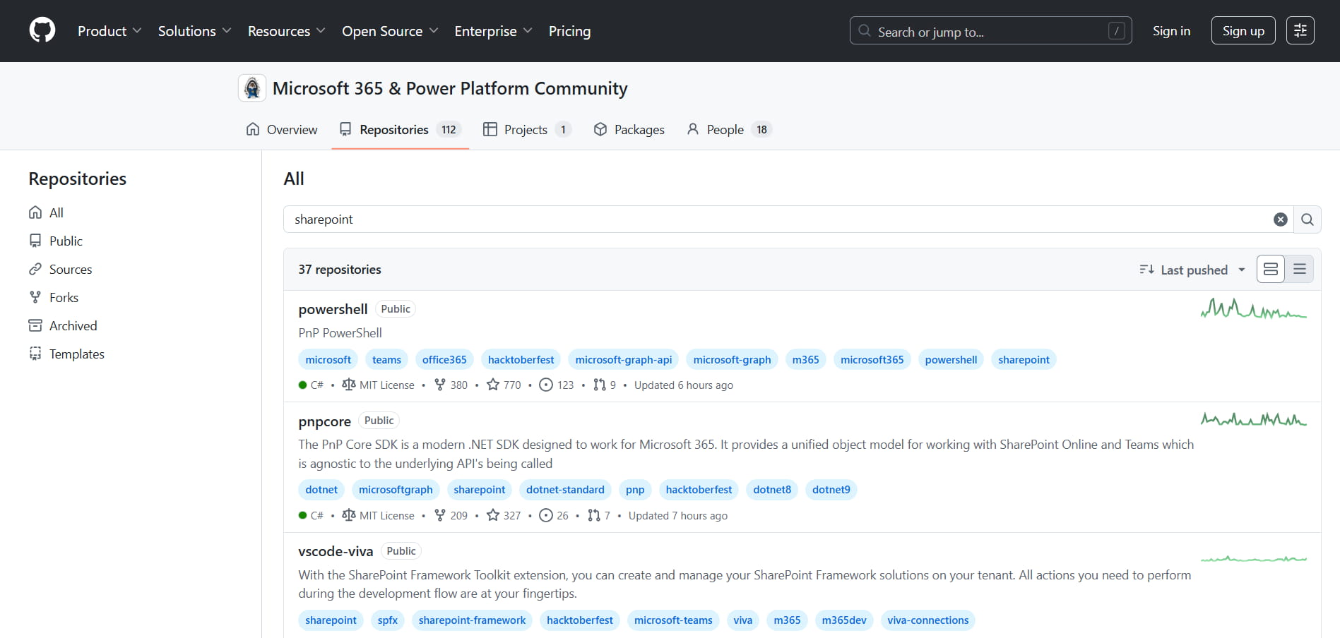 PnP repositories hosted on GitHub